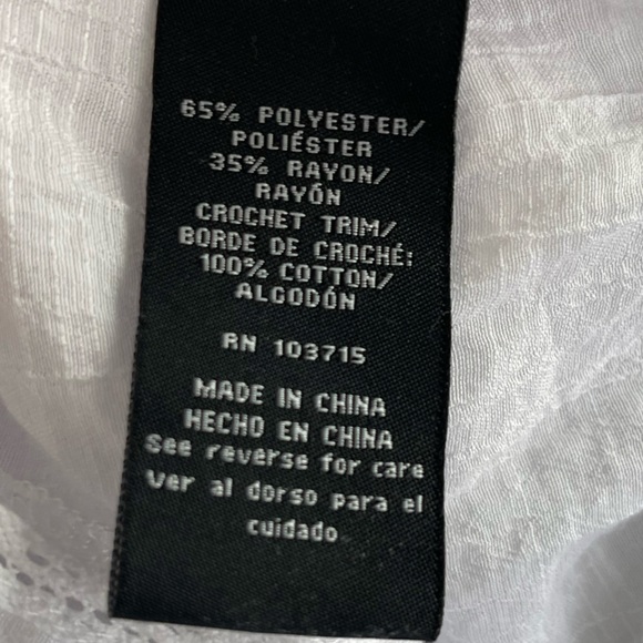 ZAC & RACHEL White Flutter Sleeve Crochet Contemporary Casual Shirt Size XL - Picture 9 of 13